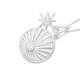 Silver Stargaze CZ Ray Of Light Round Pendant With Star Charm