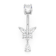 Silver & Steel Cubic Zirconia Butterfly with Drop Belly Bar