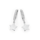 Silver Stella Plain Star On Cz Huggie Earrings
