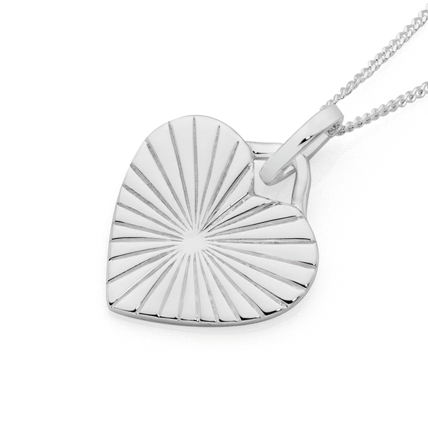 Silver Sunrise Heart Pendant
