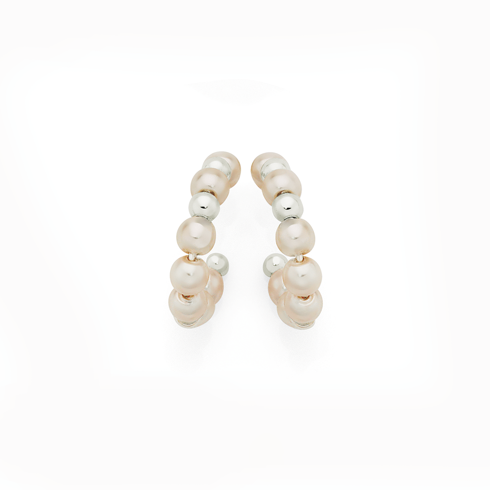 Half pearl best sale earrings