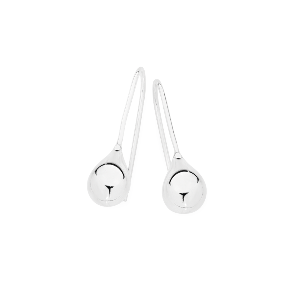 Silver Tear Drop Hook Earrings