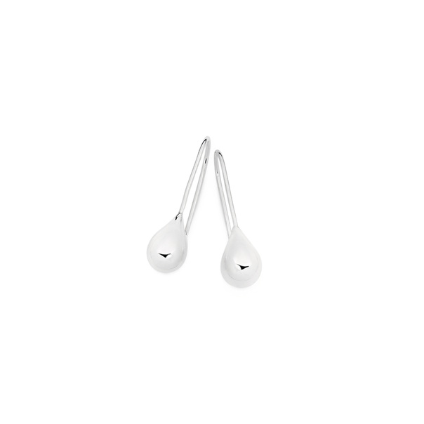 Silver Tear Drop Hook Earrings