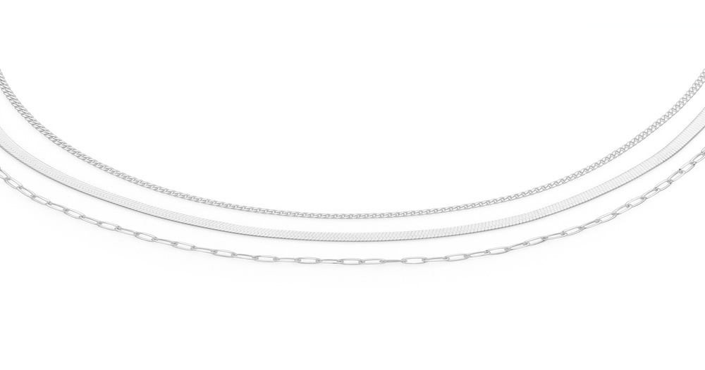 Silver Three Chain Layer Necklet Goldmark (AU)