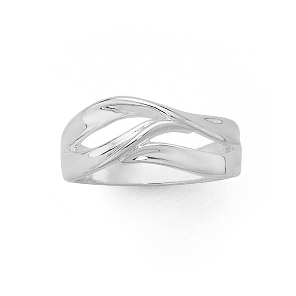 Silver Twist Wave Entwined Ring