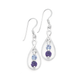 Silver White Lavender & Purple CZ Loop Drop Earrings