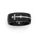 Stainless Steel Black Plate Have Faith Double Cross Ring Size U