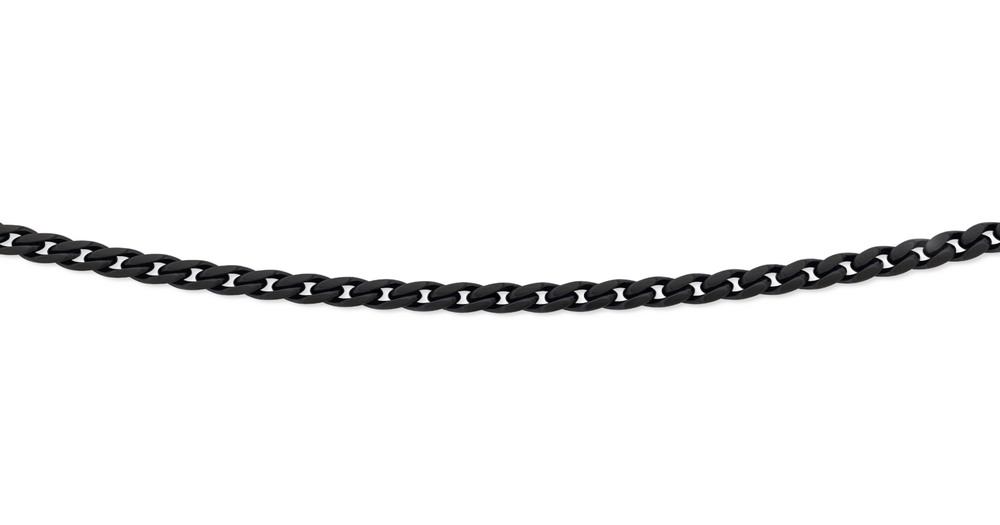 Steel 55cm Black Plated Matte Curb Chain | Goldmark (AU)
