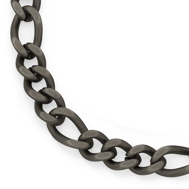 Steel 60cm Oxidised 3+1 Figaro Chain