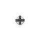 Steel Black Cubic Zirconia Cross On Dia Shape Earring