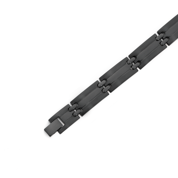 Steel Black Matte & Polish Rectangle Bracelet