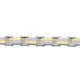 Steel Gold Plate Alternate Stripe Rectanglular Link Bracelet