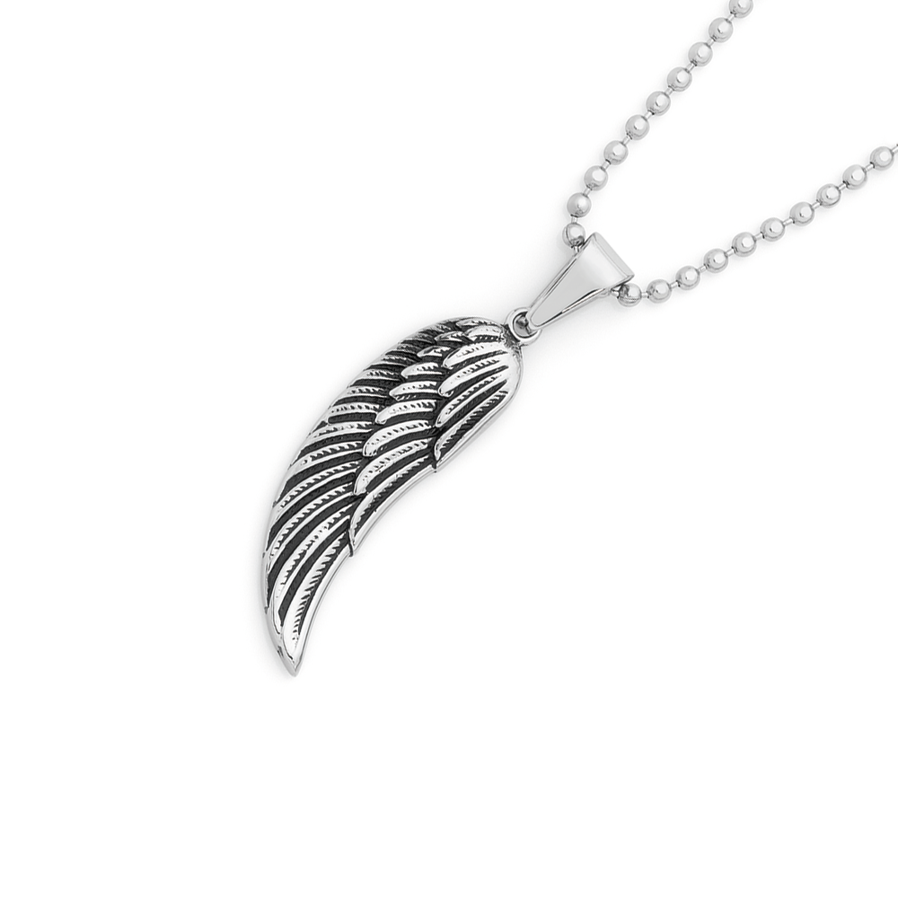 Steel Mythical Angel Wing Pendant