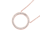 Steel Rose Plate Crystal Circle Necklace