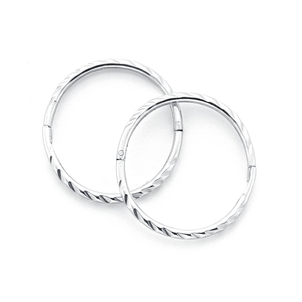 Sterling Silver 14mm Large Twist Sleepers Goldmark AU