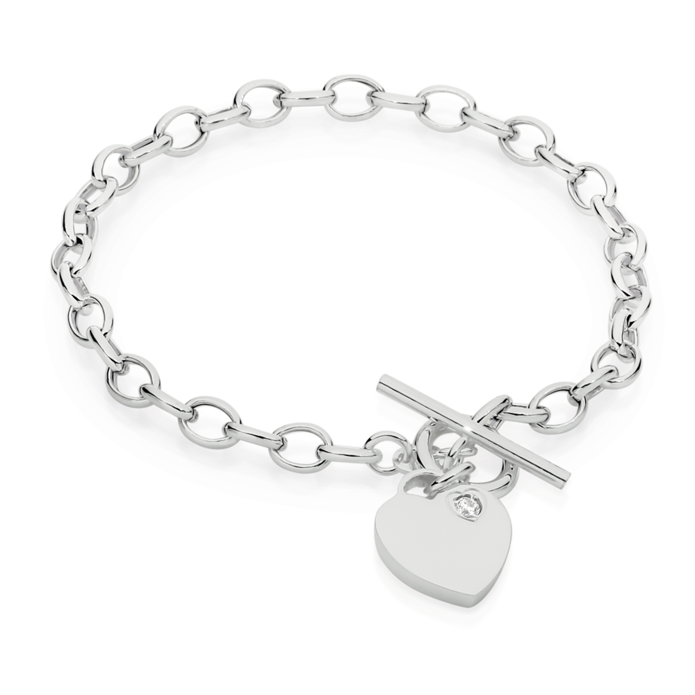 Sterling heart bracelet discount