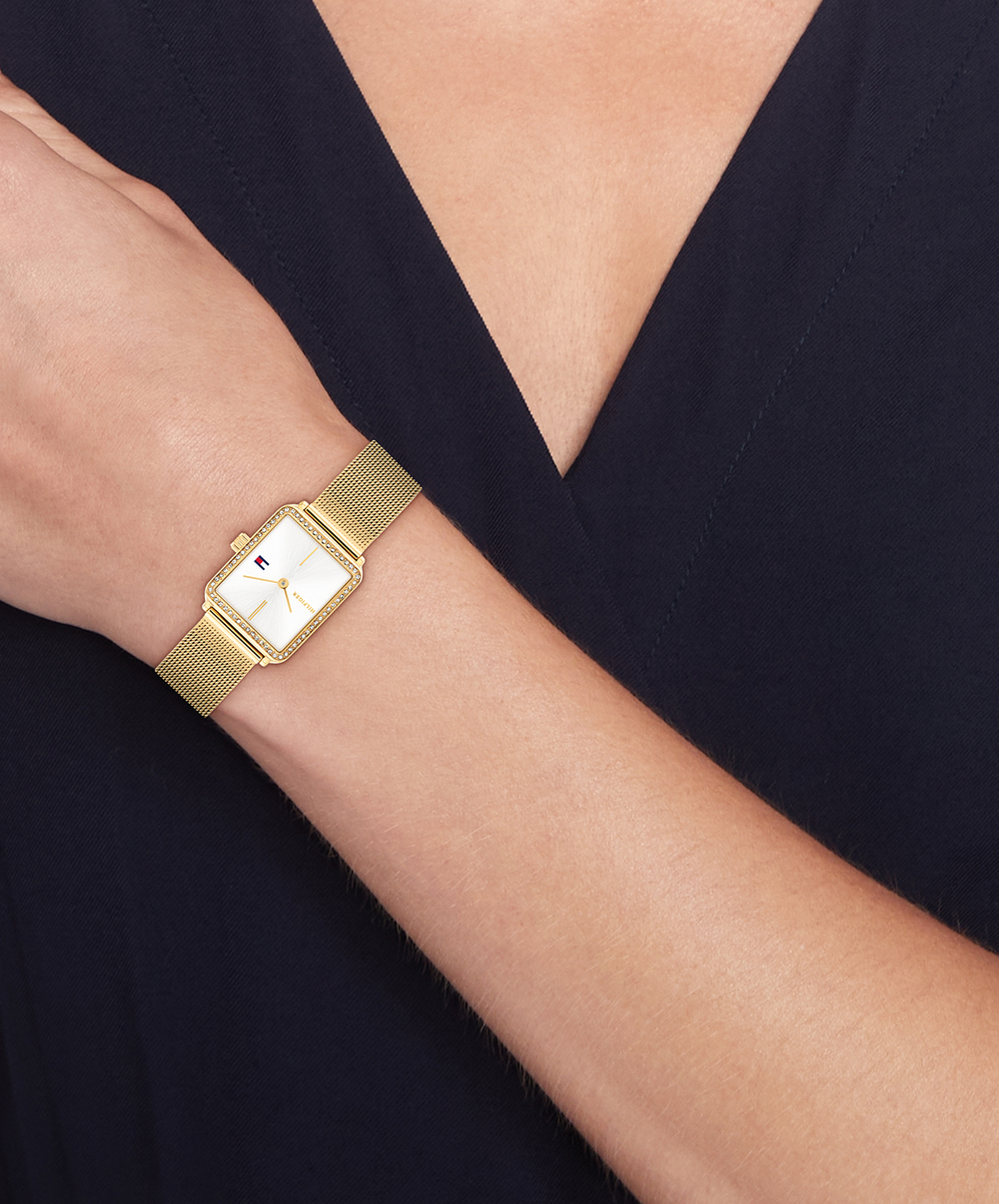 Tommy Hilfiger Tea Tank Ladies Watch in Gold Goldmark (AU)