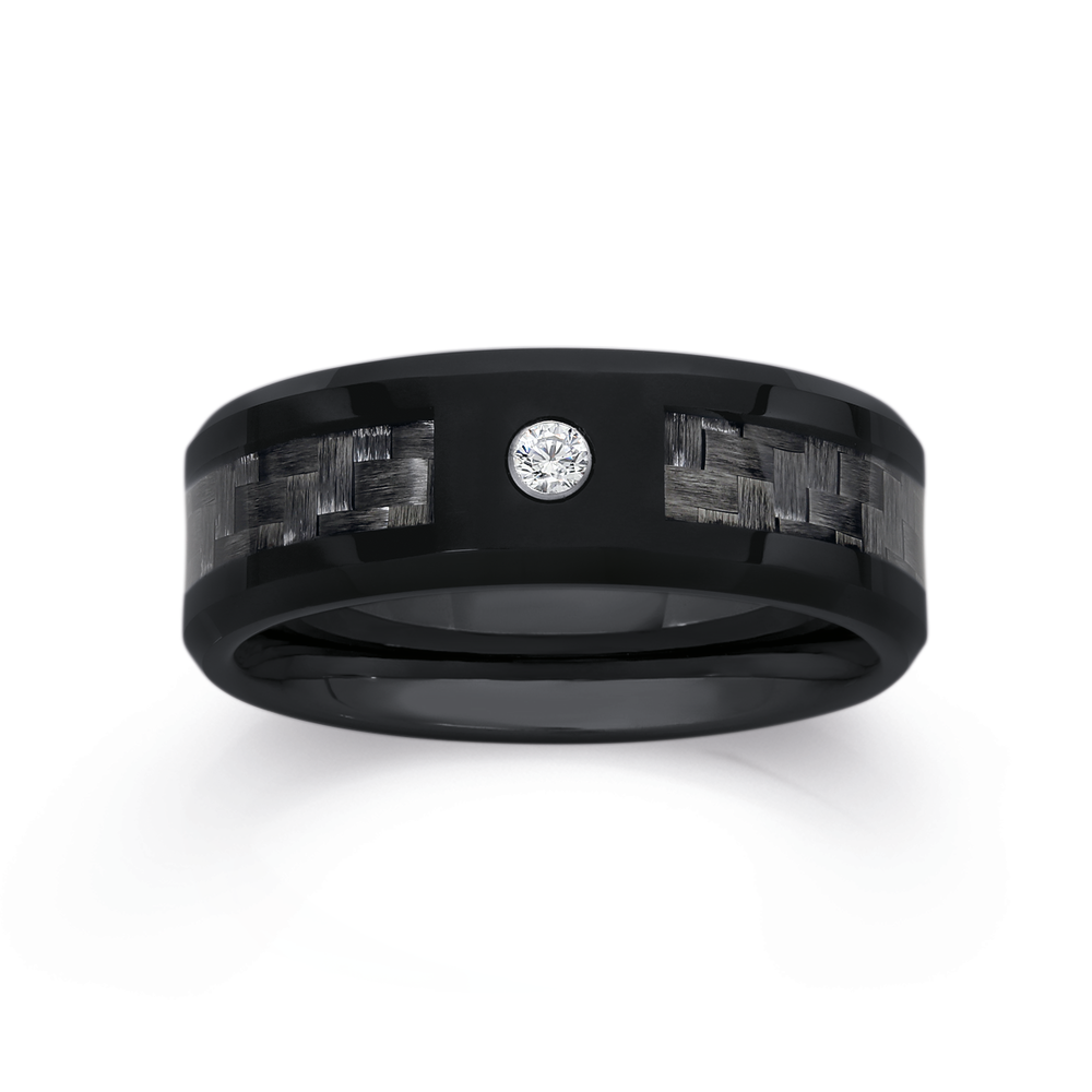 Hexagon Black Onyx Engagement Ring - Aurelius Jewelry